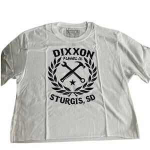New Dixxon Sturgis Sketchy Crest Crop Top Womens Large USA Motorcycle Streetwear